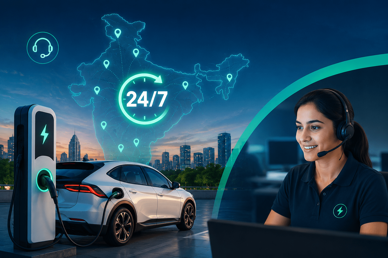 24x7 EV Charging Support Pan India