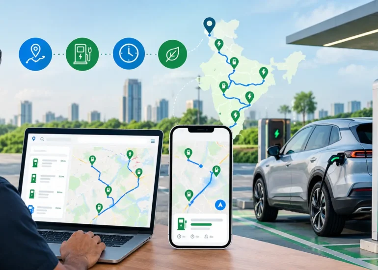 route planner with ev charging points