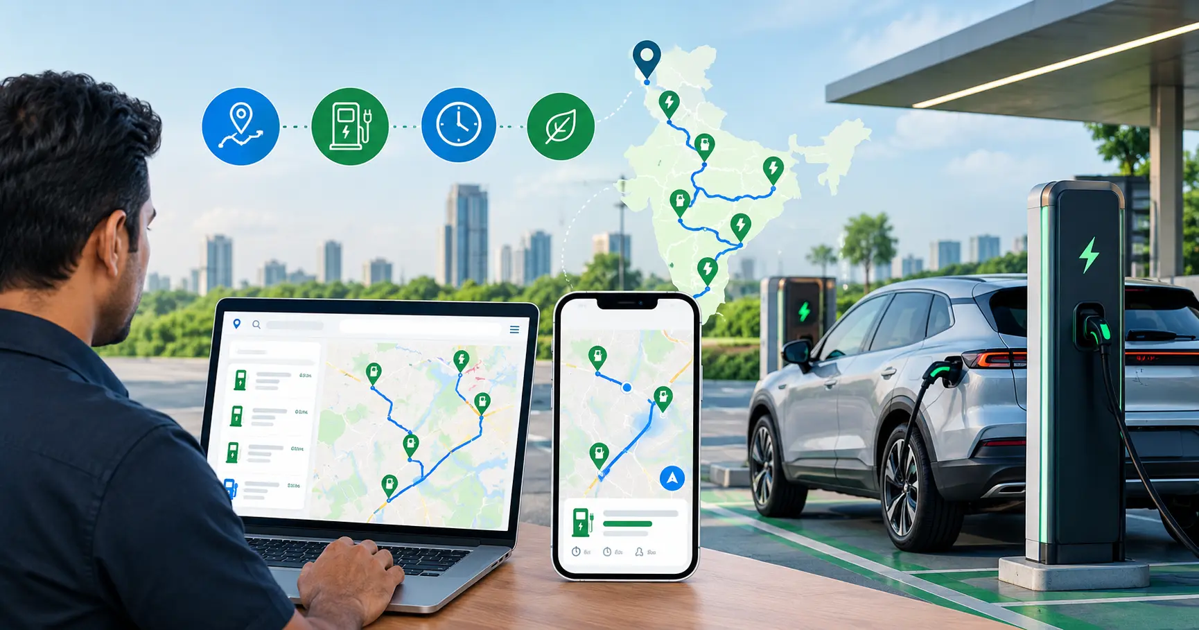 route planner with ev charging points