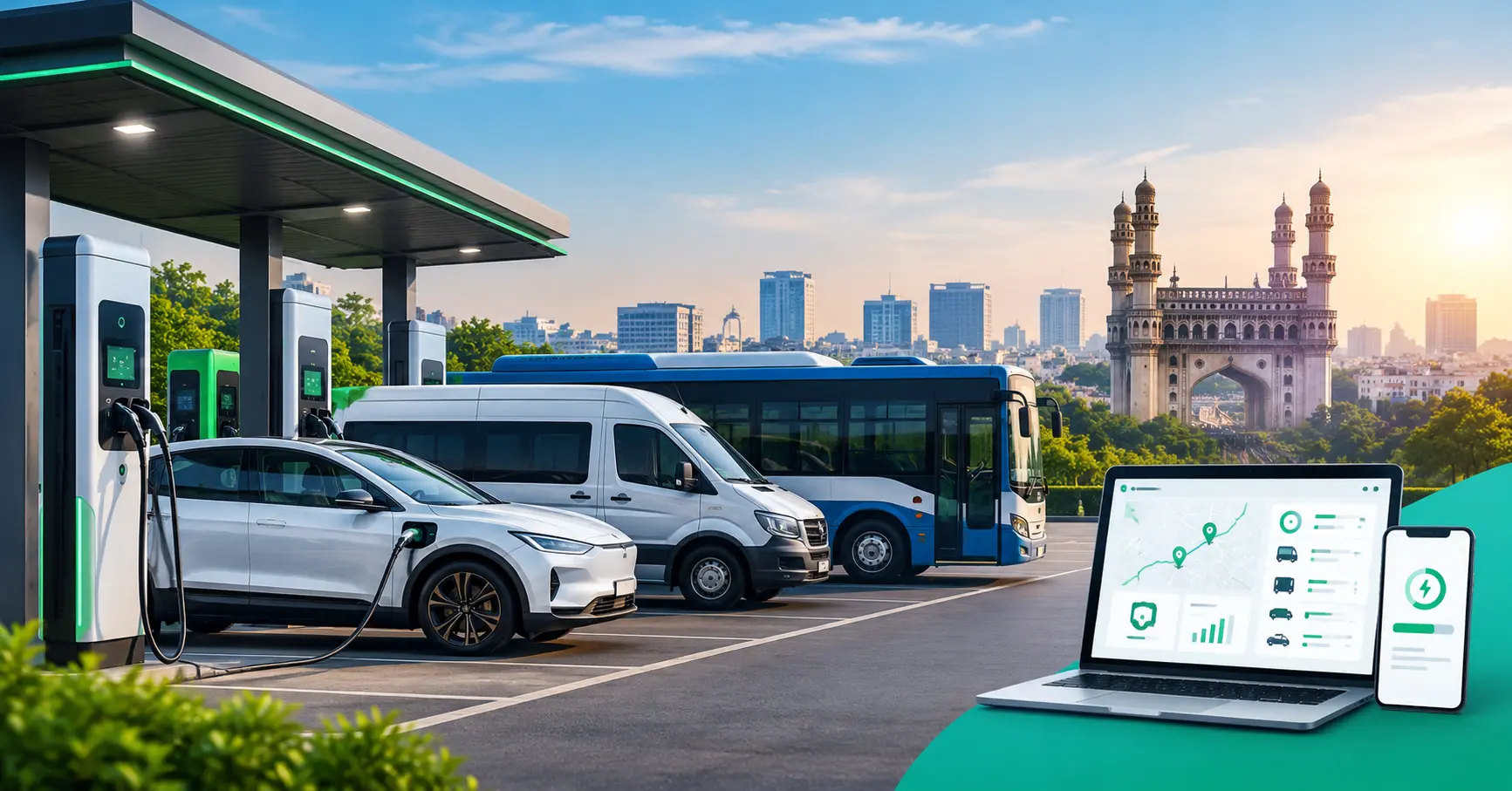 fleet EV charging infrastructure Hyderabad